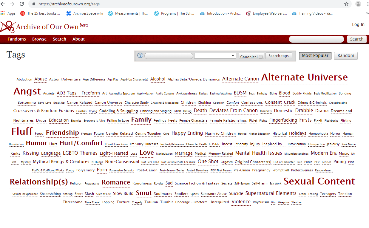 Tour of Archive of Our Own, JC for MALS 72200 – Feminist Online Spaces